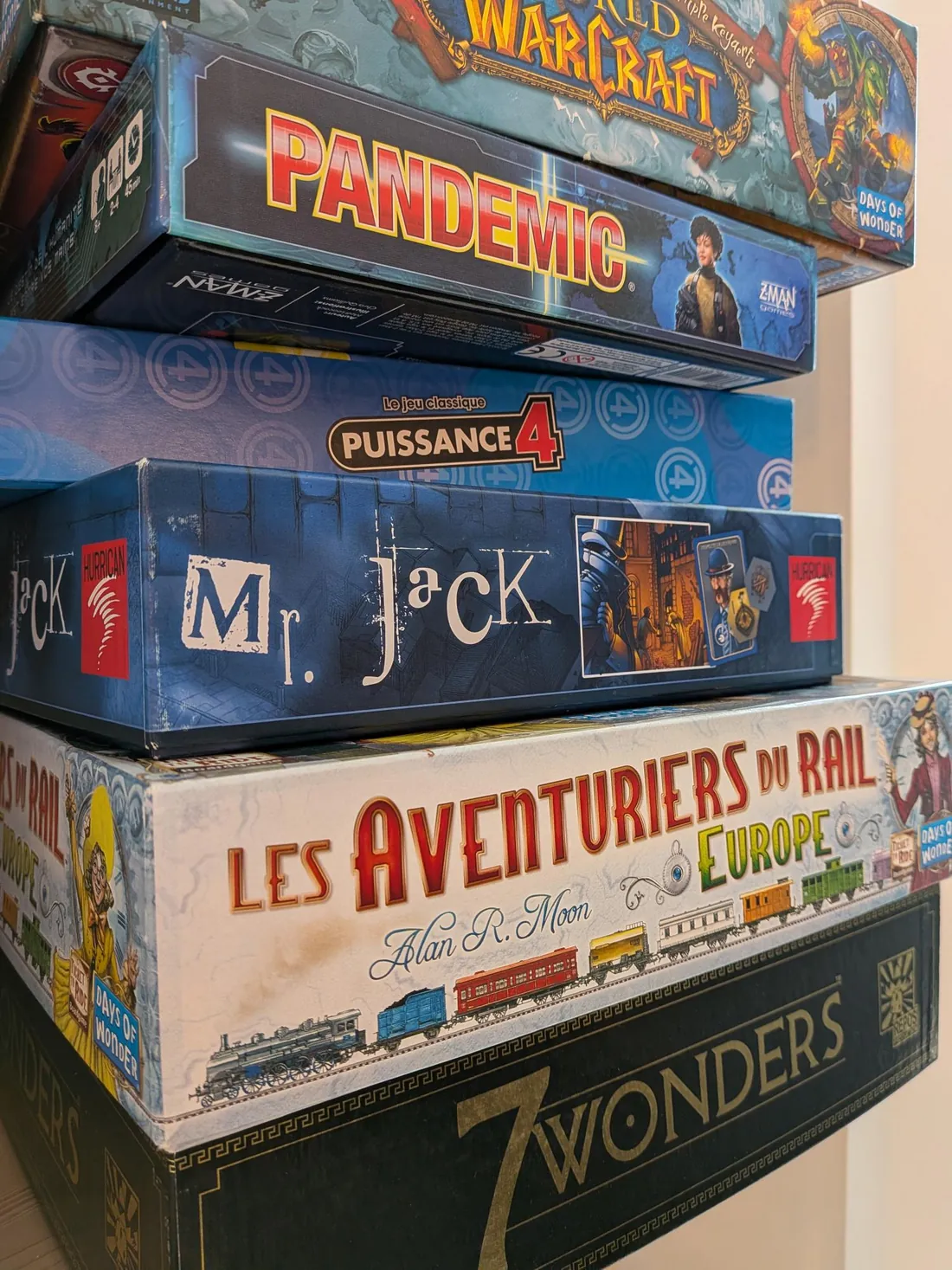 Boîtes de Warcraft, Pandemic, Puissance 4 et 7 Wonders
